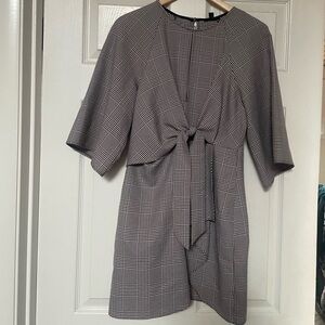 Women large TopShop dress plaid open back w top back closure new with tags.